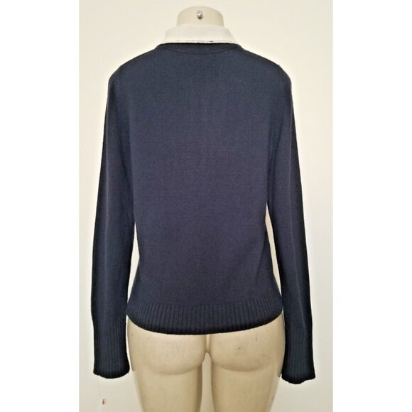 BANANA REPUBLIC WOMEN'S WOOL MIX KNITTED CARDIGAN BUTTON COLLAR SIZE M #832 - Picture 8 of 13